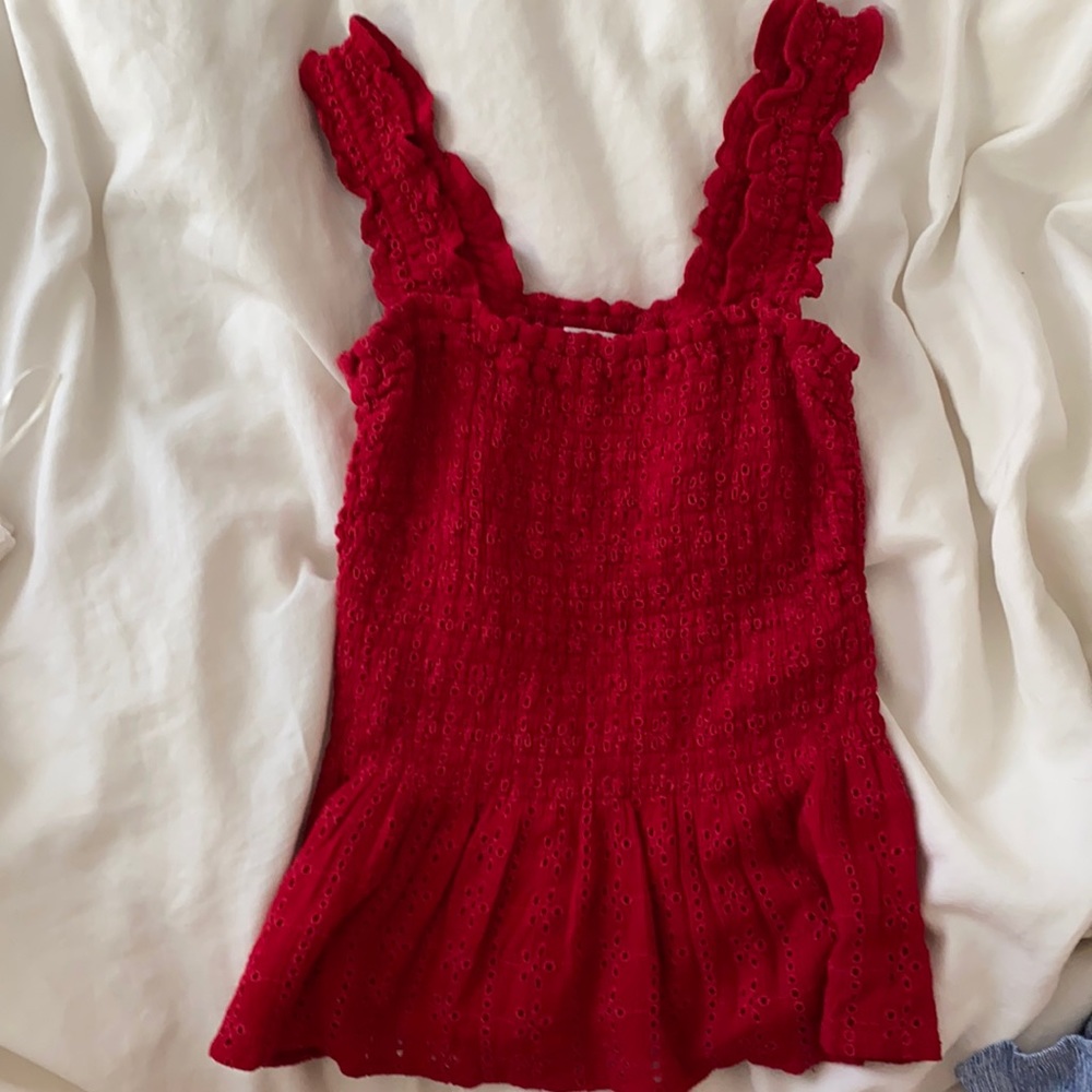 Red tank top
